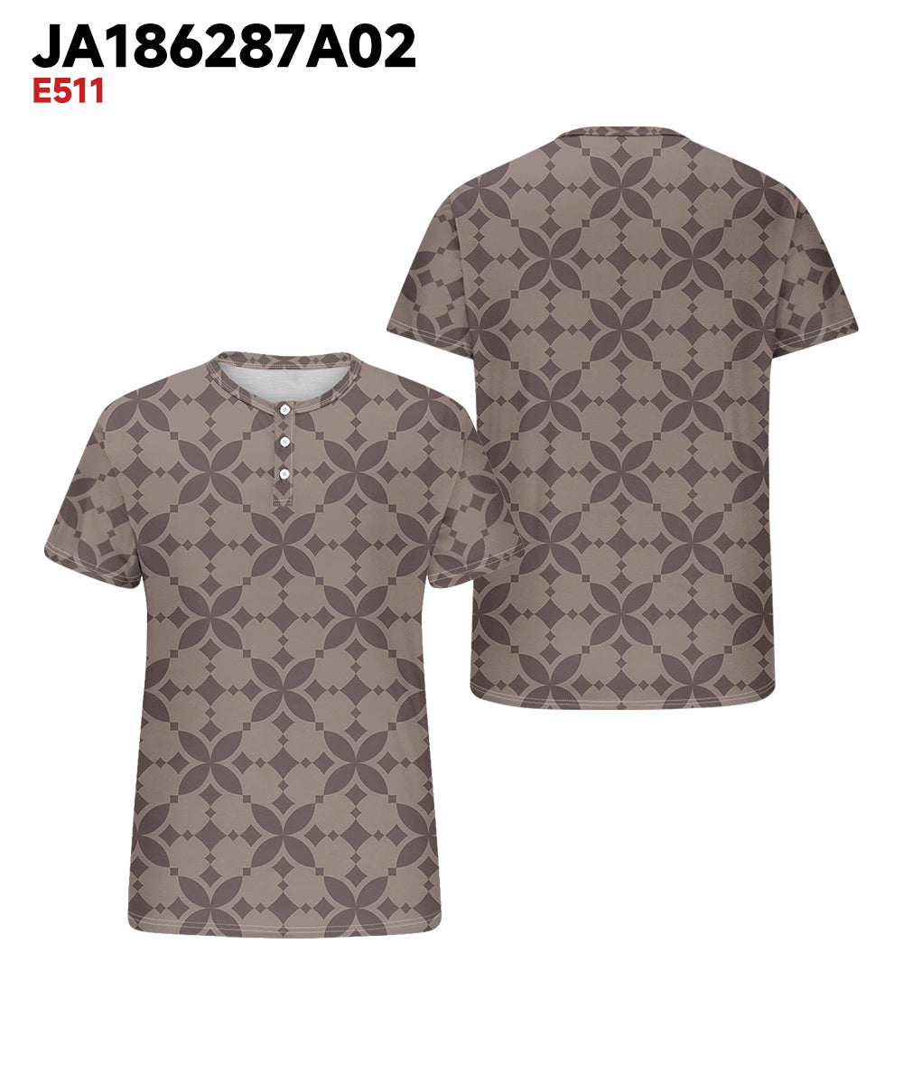 Big & Tall Brown Geometric Graphic T-Shirt for big men view 3