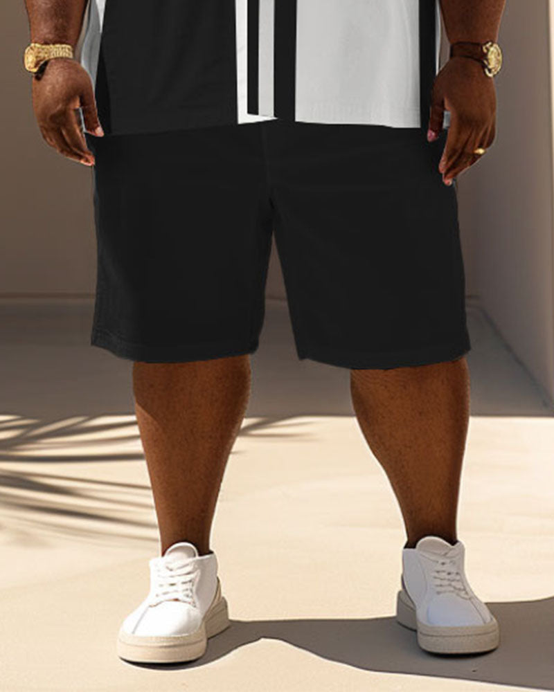 Big & Tall Graphic T-Shirt Shorts Set for big men view 4