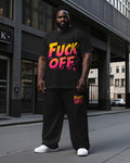 Big & Tall Gradient Graphic T-Shirt Pants Set for big men view 1