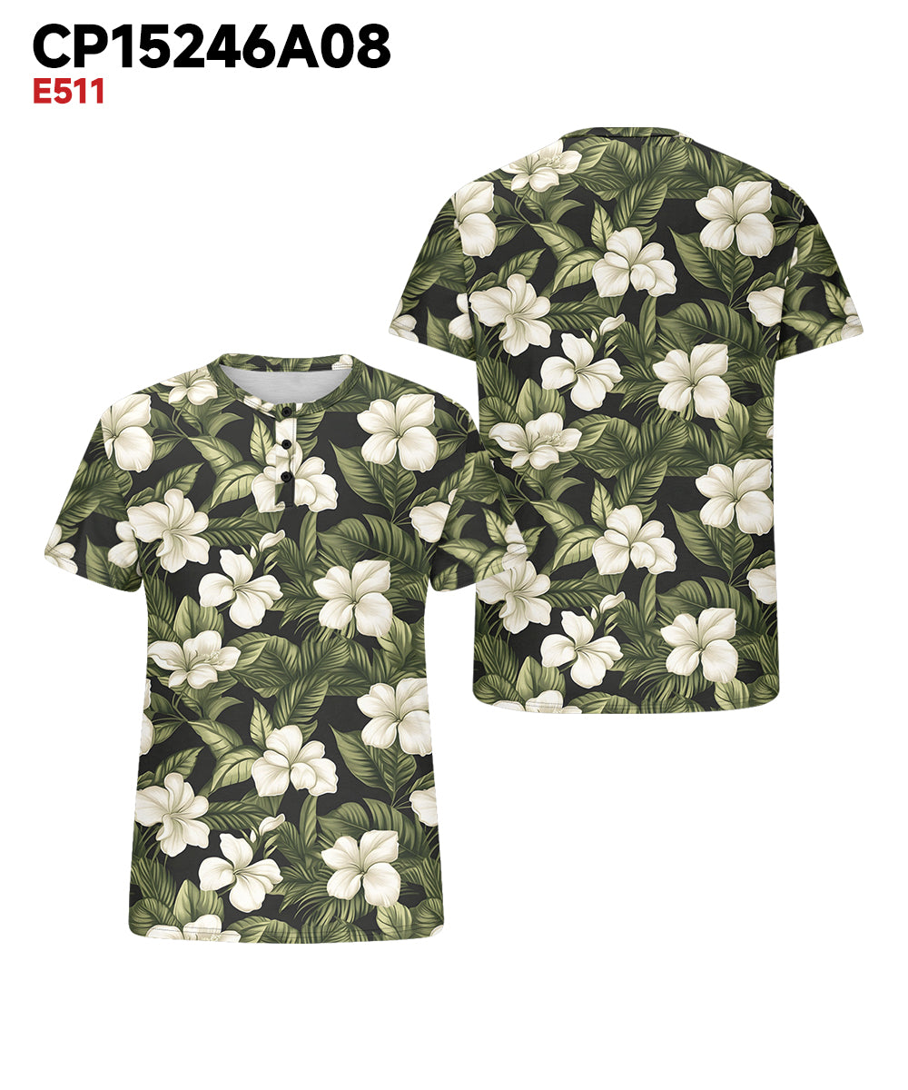 Big & Tall Hawaiian Graphic Floral T-Shirt for big men view 3