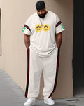 Big & Tall Striped T-Shirt Pants Set for big men view 1