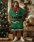 Big & Tall Streetwear T-Shirt Shorts Set for big men view 1