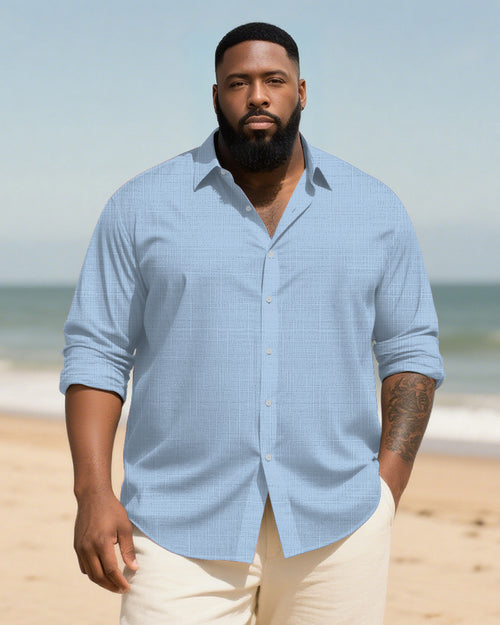 Big & Tall Patchwork Long Sleeve Shirt for big men view 2
