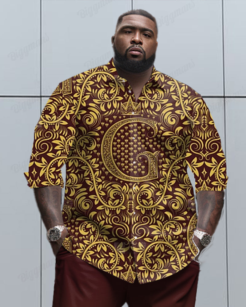Big & Tall Graphic Floral Two-piece Set for big men view 2