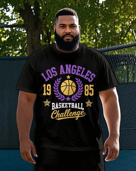 Big & Tall Streetwear T-Shirt Pants Set for big men view 2