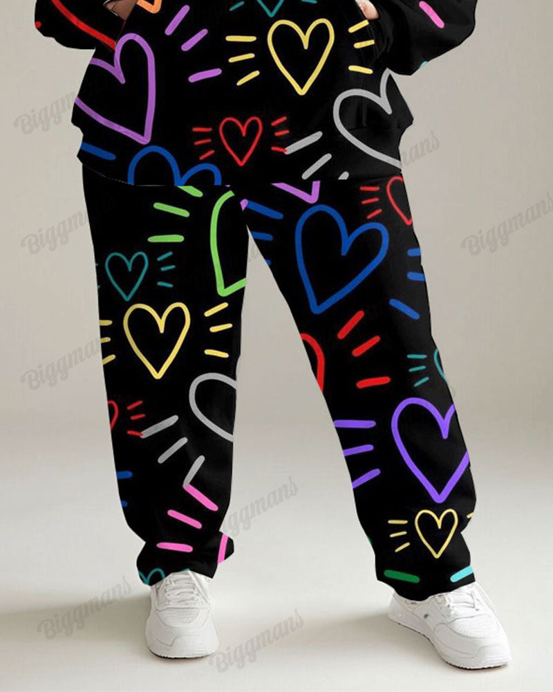 Big & Tall Graphic Hoodie Sweatpants Set for big men view 3