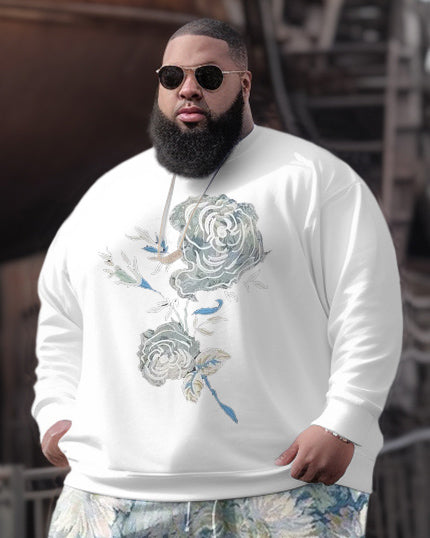 Big & Tall Floral Hoodie Sweatpants Set for big men view 5