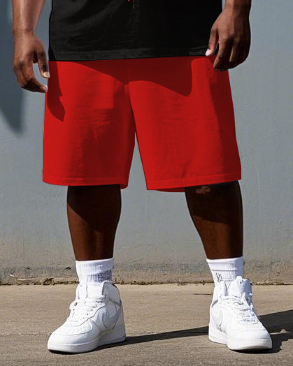 Big & Tall Graphic Skull T-Shirt Shorts Set for big men view 3