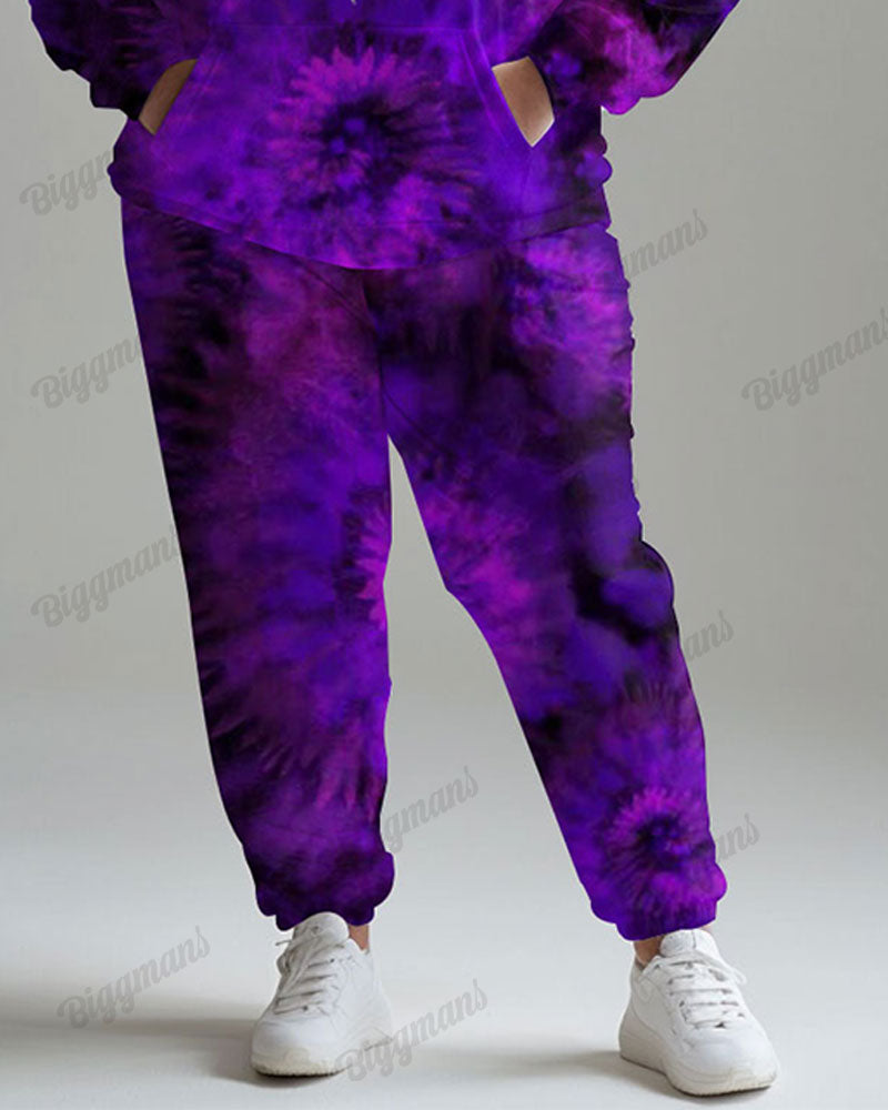 Big & Tall Graphic Streetwear Hoodie Sweatpants Set for big men view 3