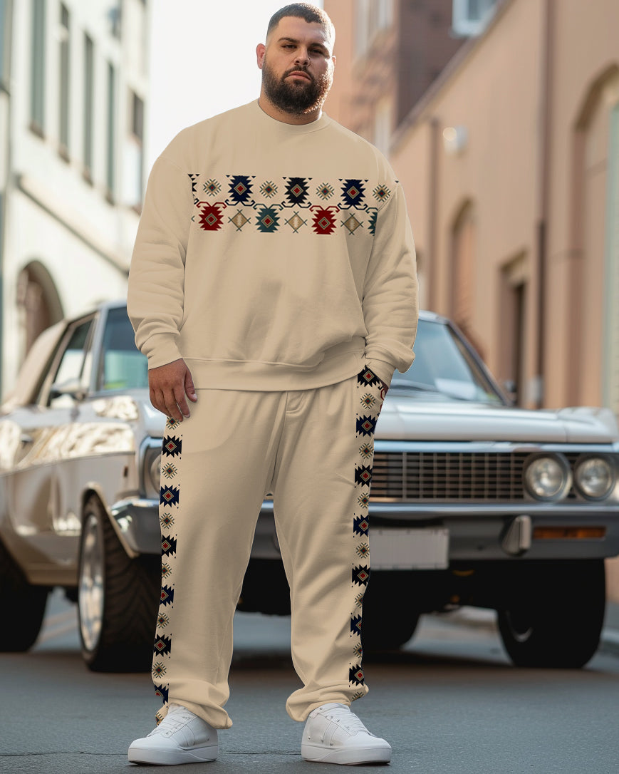 Big & Tall Western Streetwear Hoodie Sweatpants Set for big men view 1