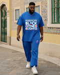 Big & Tall Black Graphic Two-piece Set for big men view 1