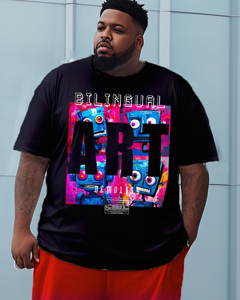 Big & Tall Gradient Streetwear Two-piece Set for big men view 2