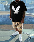 Big & Tall Streetwear T-Shirt Shorts Set for big men view 1