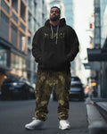 Big & Tall Graphic Camouflage Hoodie Sweatpants Set for big men view 2