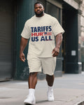 Big & Tall Graphic Streetwear T-Shirt Shorts Set for big men view 1