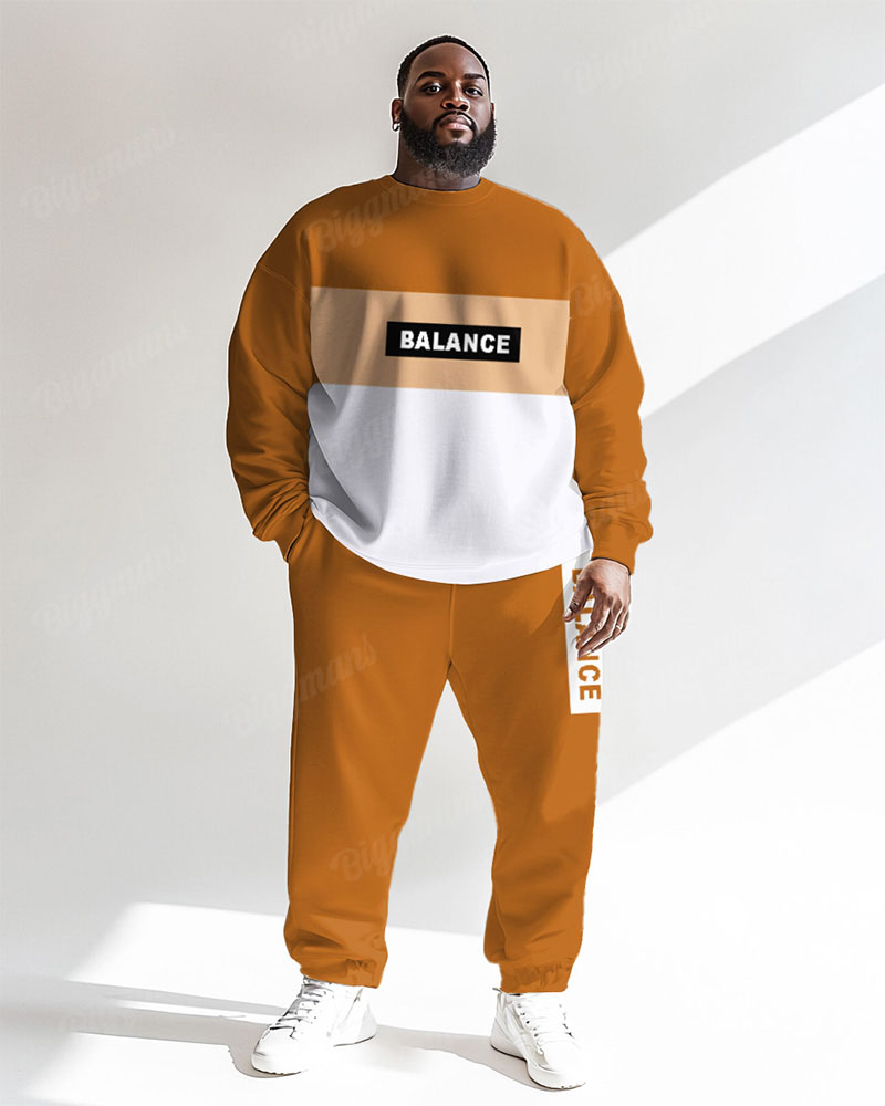 Big & Tall Yellow Colorblock Graphic Two-piece Set for big men view 1