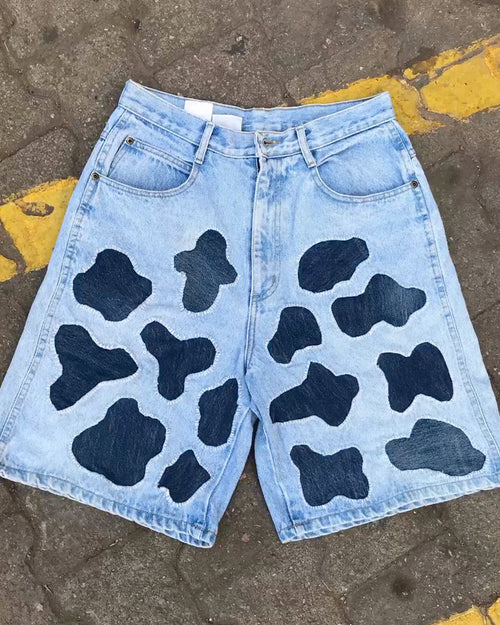 Big & Tall Denim Colorblock Streetwear Jeans for big men