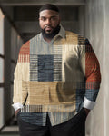 Big & Tall Plaid Shirt Pants Set for big men