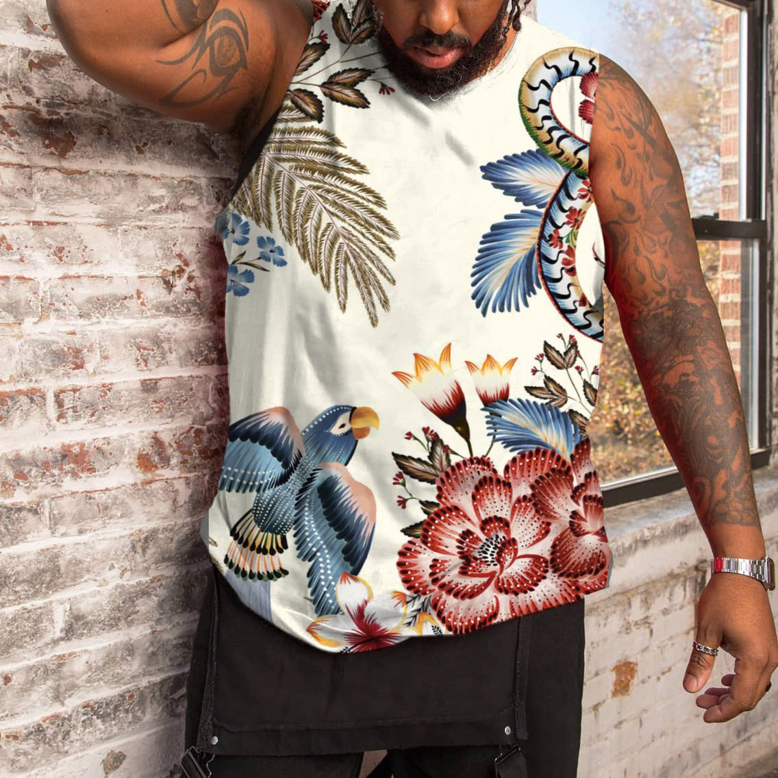 Big & Tall Floral Athletic Streetwear Men's Clothing for big men
