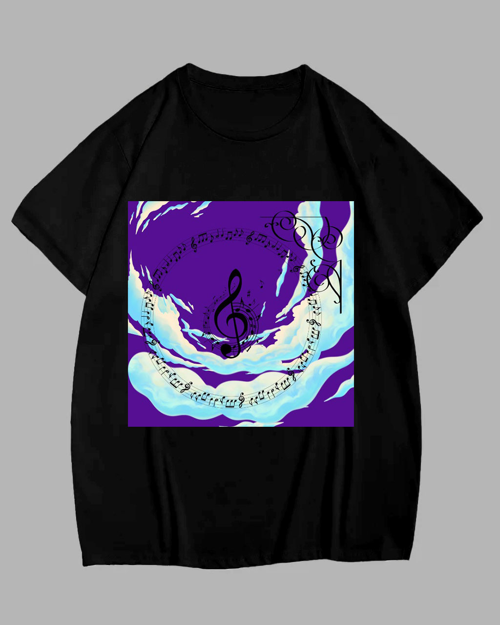 Big & Tall Black Graphic T-Shirt for big men