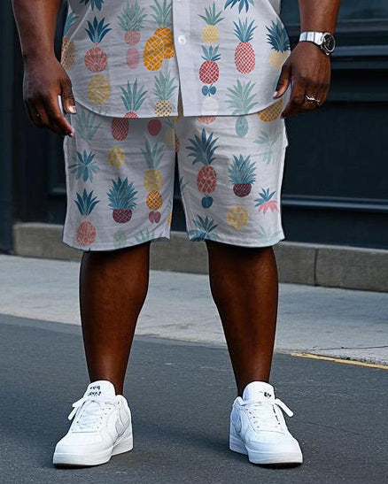 Big & Tall Hawaiian T-Shirt Shorts Set for big men view 3