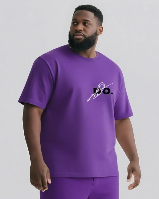 Big & Tall Graphic Streetwear Two-piece Set for big men view 9