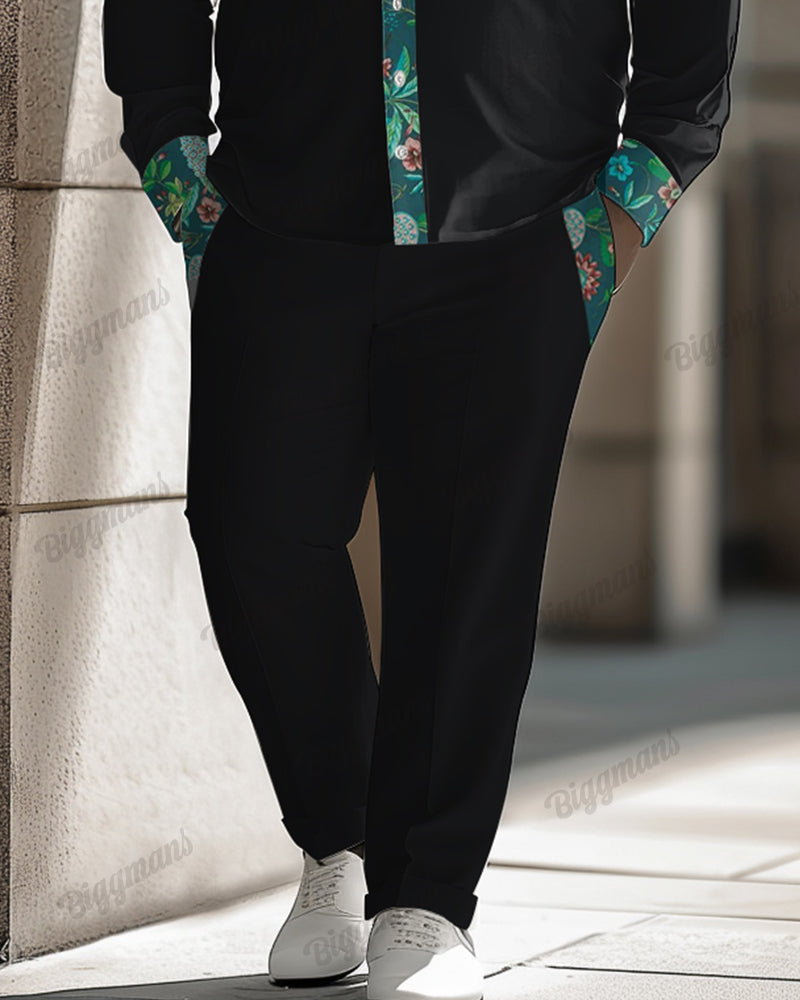 Big & Tall Floral Patchwork Two-piece Set for big men view 3