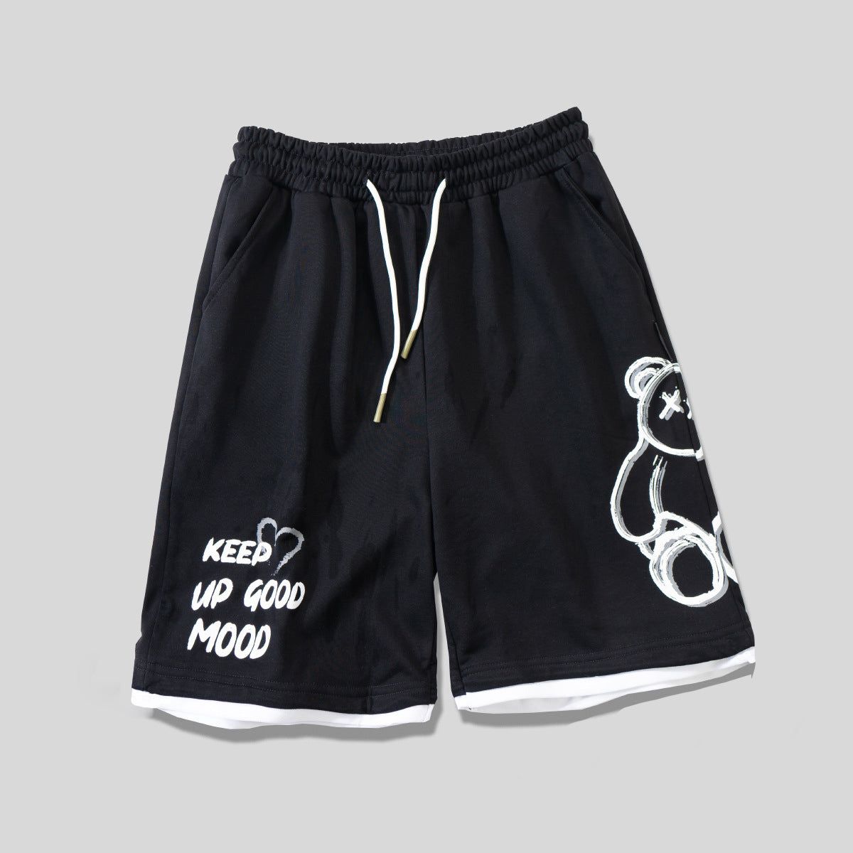 Big & Tall Graphic Streetwear Athletic Shorts for big men view 1