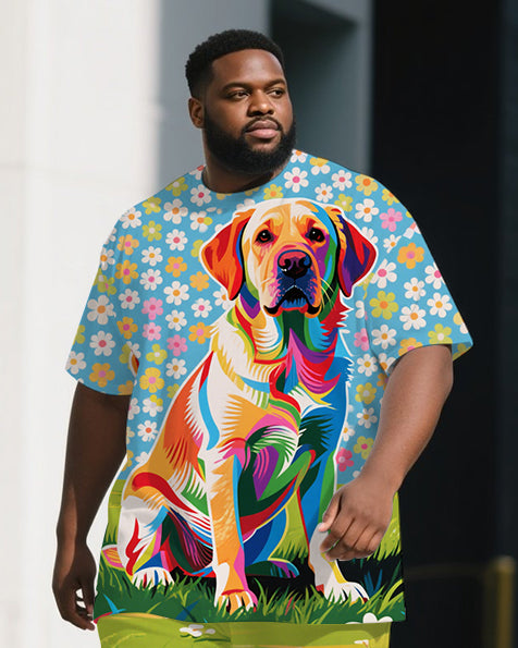 Big & Tall Streetwear T-Shirt Pants Set for big men view 2