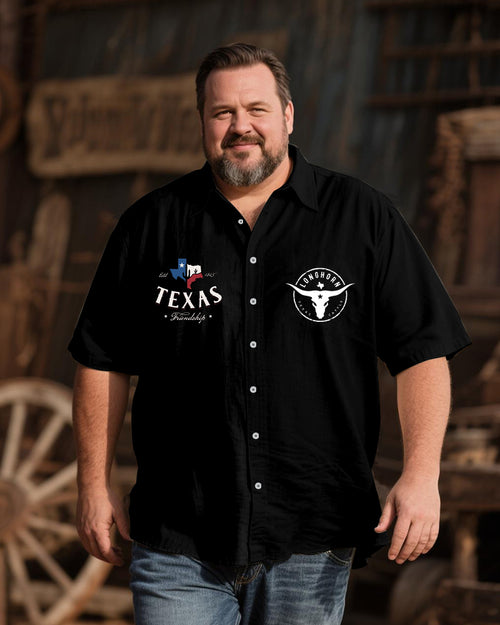 Big & Tall Western Denim Short Sleeve Shirt for big men view 1