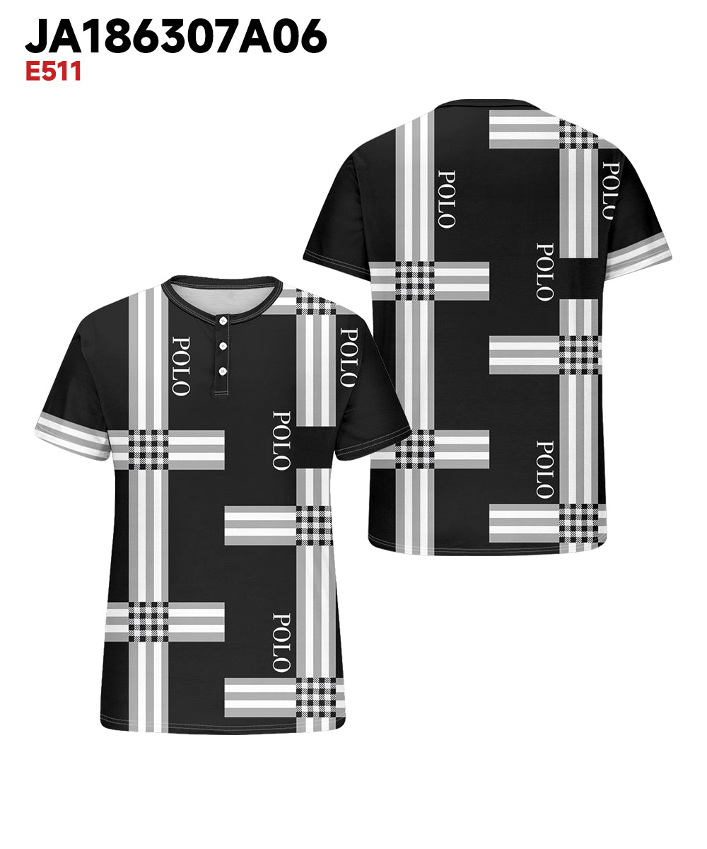 Big & Tall Black Striped Graphic T-Shirt for big men view 3
