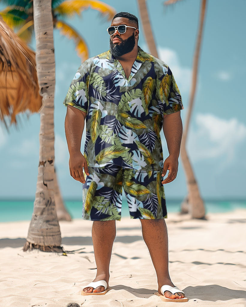Big & Tall Hawaiian Graphic Floral Jeans for big men view 1