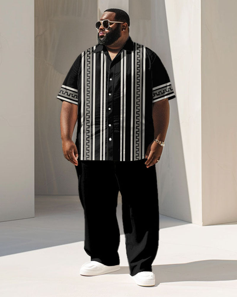 Big & Tall Geometric Striped Graphic Jeans for big men view 1