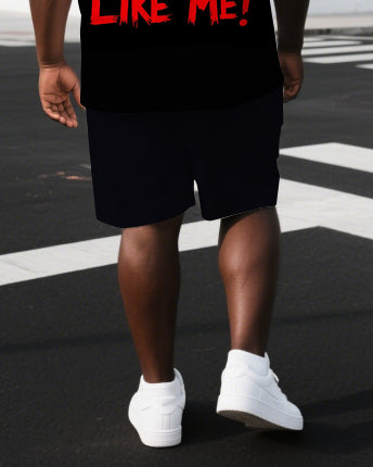 Big & Tall Graphic T-Shirt Shorts Set for big men view 3