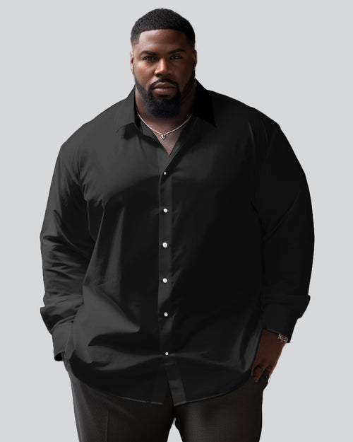 Big & Tall Solid Color Long Sleeve Shirt for big men view 2
