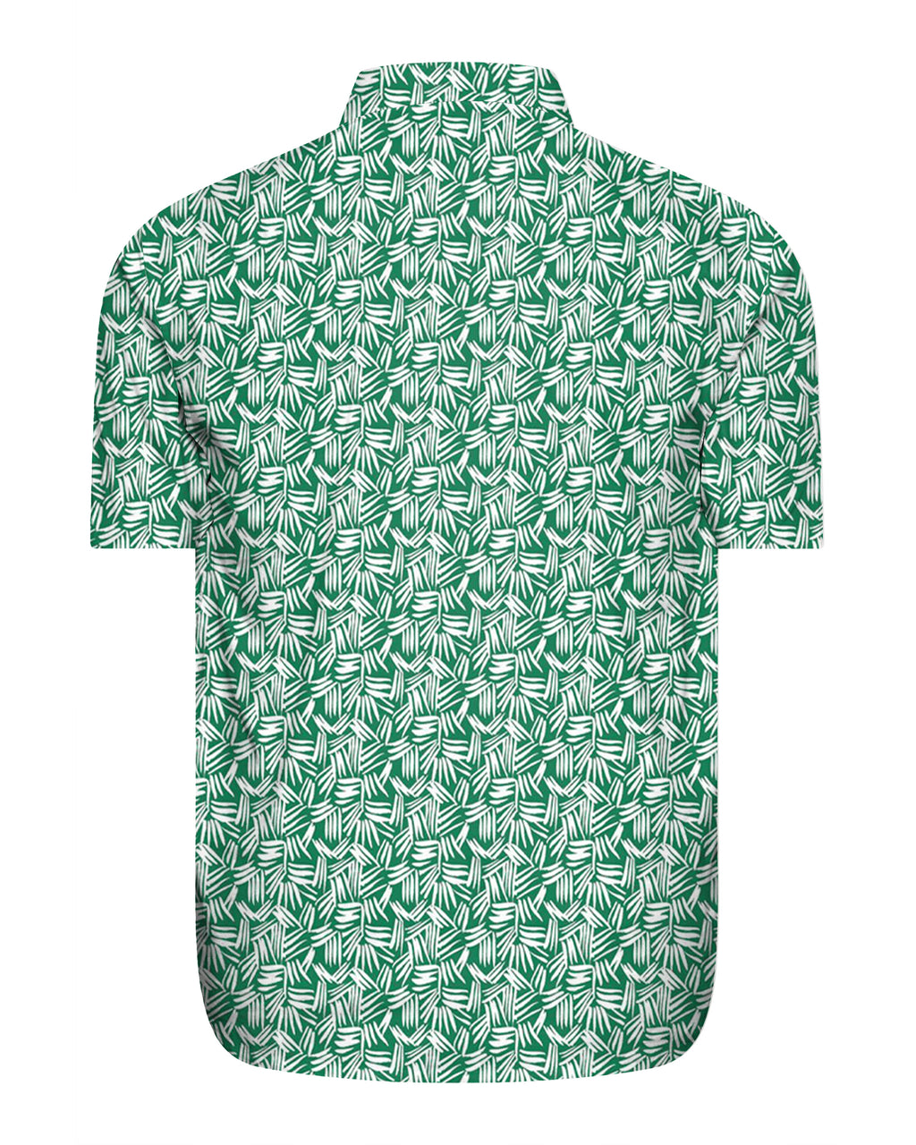 Big & Tall Green Geometric Short Sleeve Shirt for big men view 4
