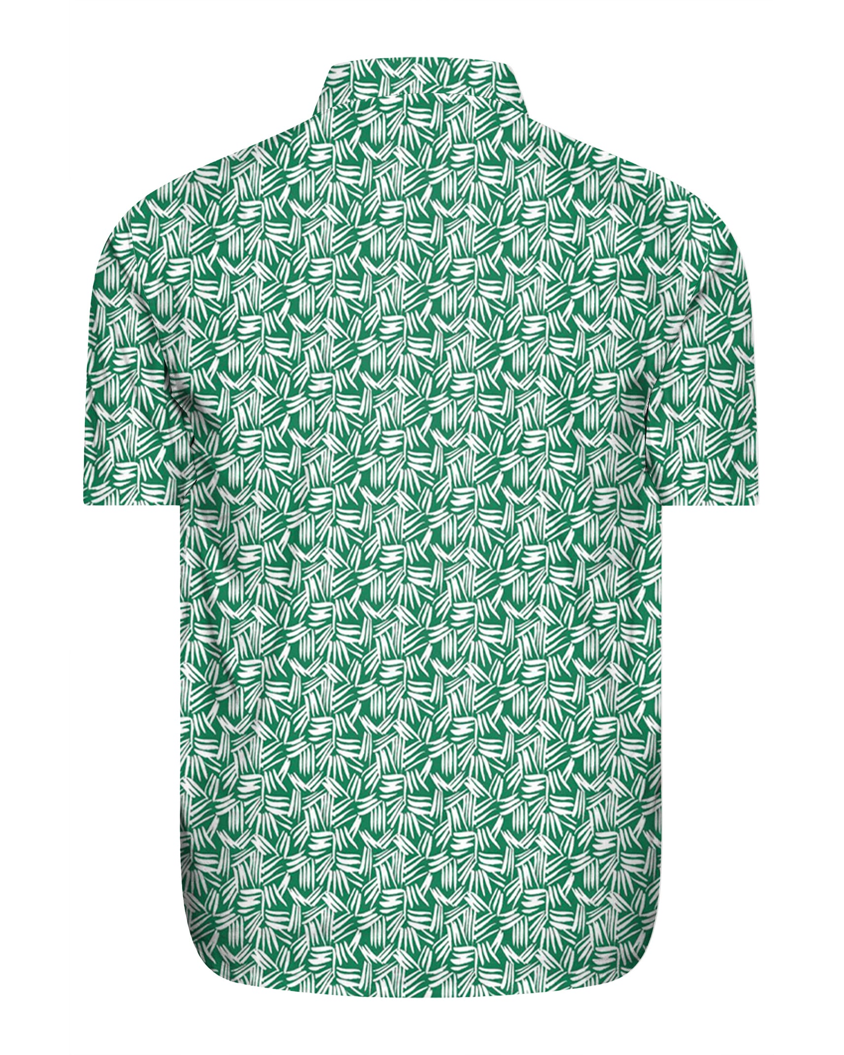 Big & Tall Green Geometric Short Sleeve Shirt for big men view 4