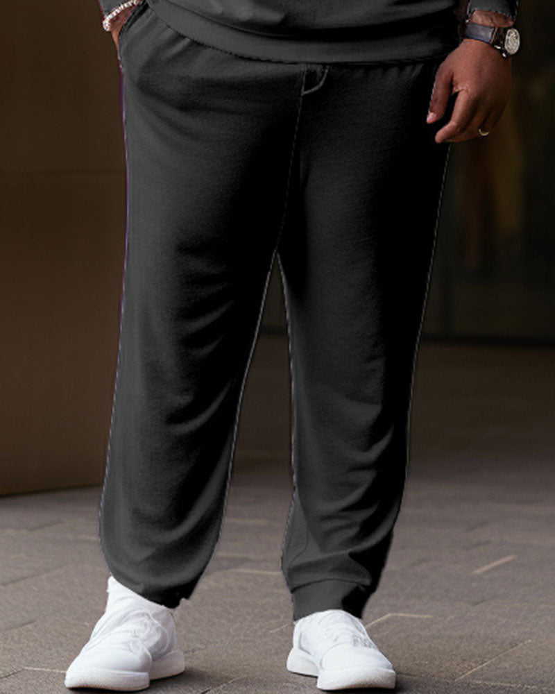 Big & Tall Striped T-Shirt Pants Set for big men view 3
