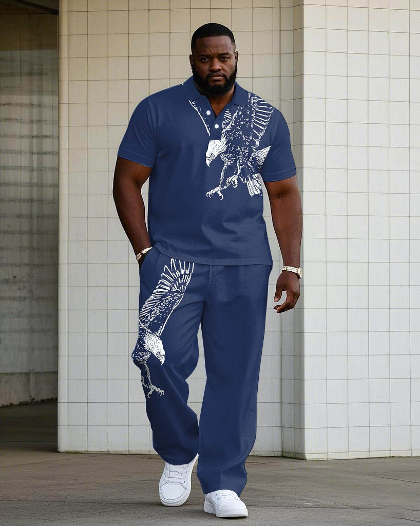 Big & Tall Graphic Polo Pants Set for big men view 1