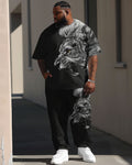 Big & Tall Graphic Streetwear T-Shirt Pants Set for big men view 1