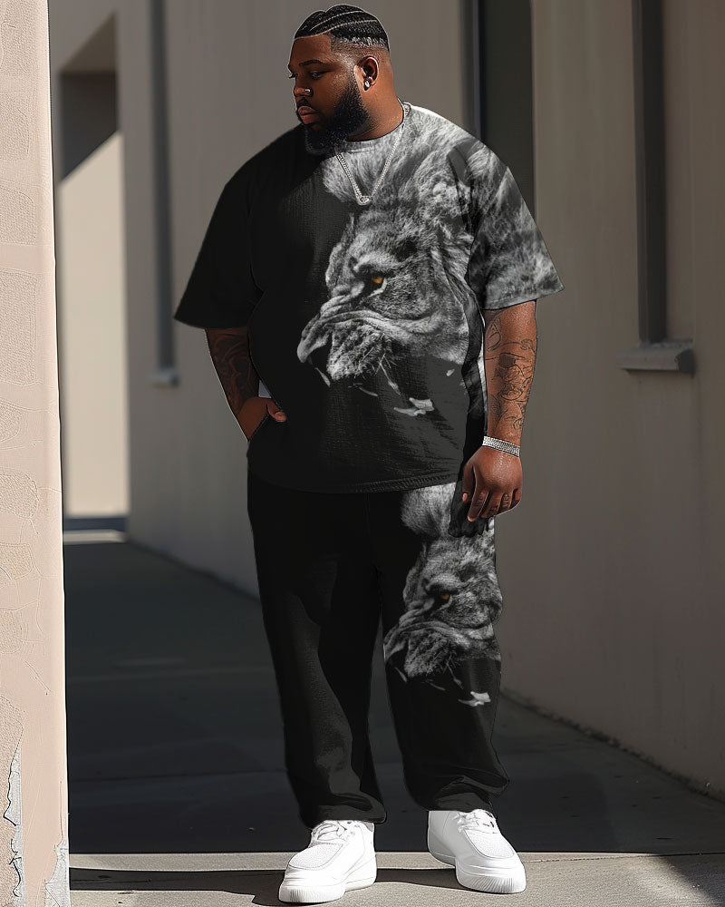 Big & Tall Graphic Streetwear T-Shirt Pants Set for big men view 1