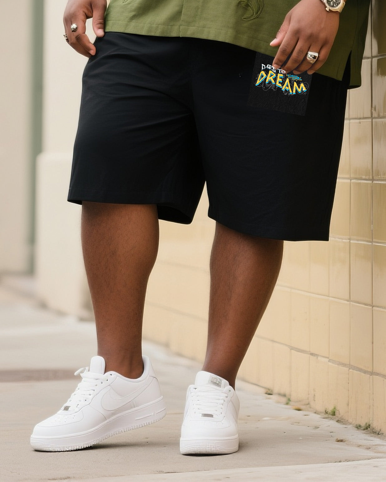 Big & Tall Gradient T-Shirt Shorts Set for big men view 3