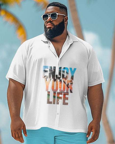 Big & Tall Hawaiian Graphic Jeans for big men view 3