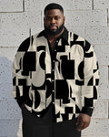 Big & Tall Khaki Colorblock Long Sleeve Shirt for big men view 1