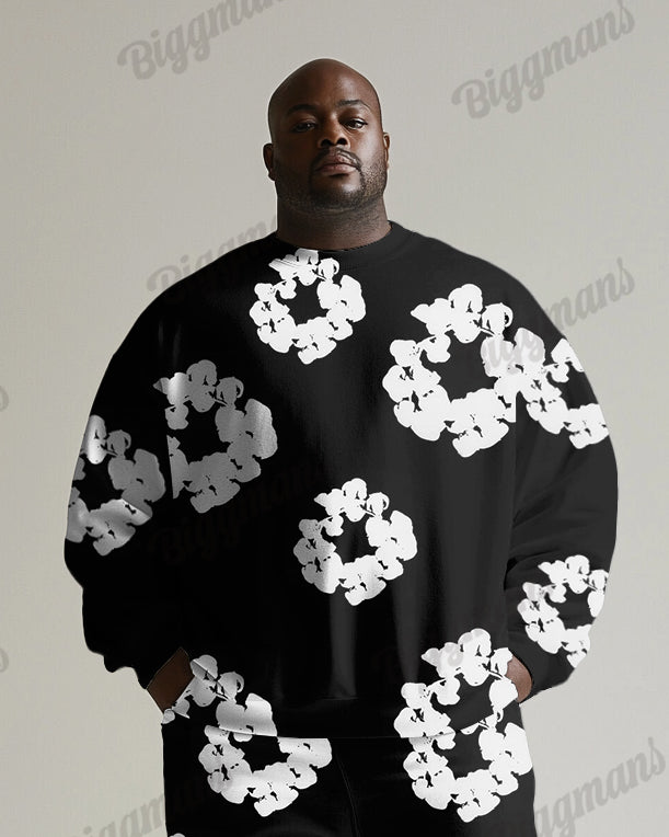 Big & Tall Graphic Hoodie Sweatpants Set for big men view 2