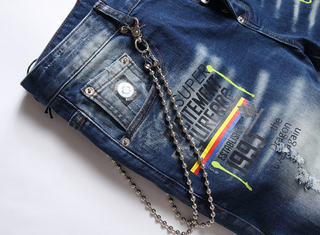 Big & Tall Denim Graphic Graffiti Jeans for big men view 5