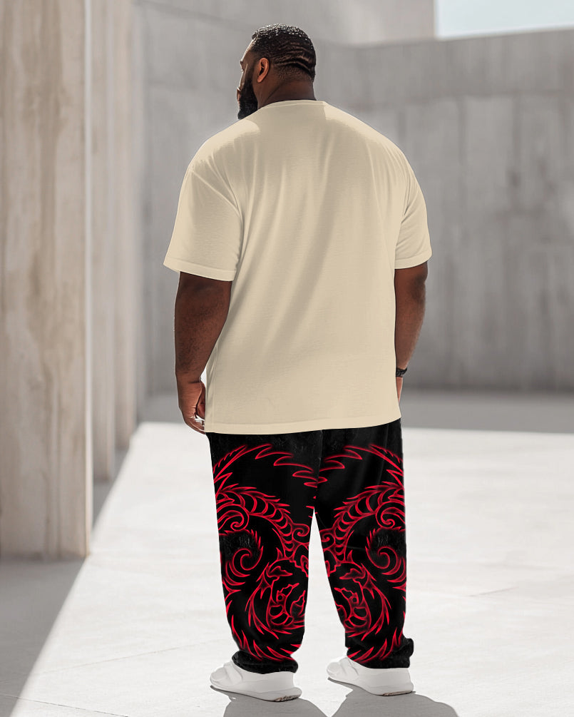 Big & Tall Graphic T-Shirt Pants Set for big men view 4