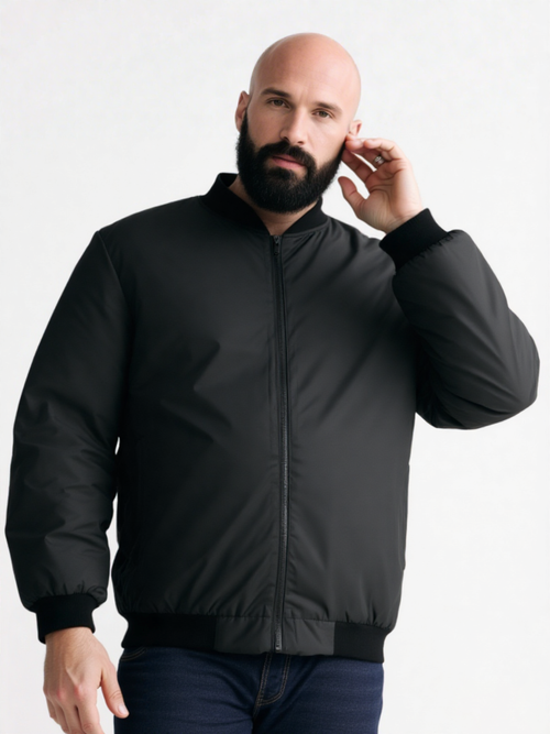 Big & Tall Black Solid Color Men's Clothing for big men view 1