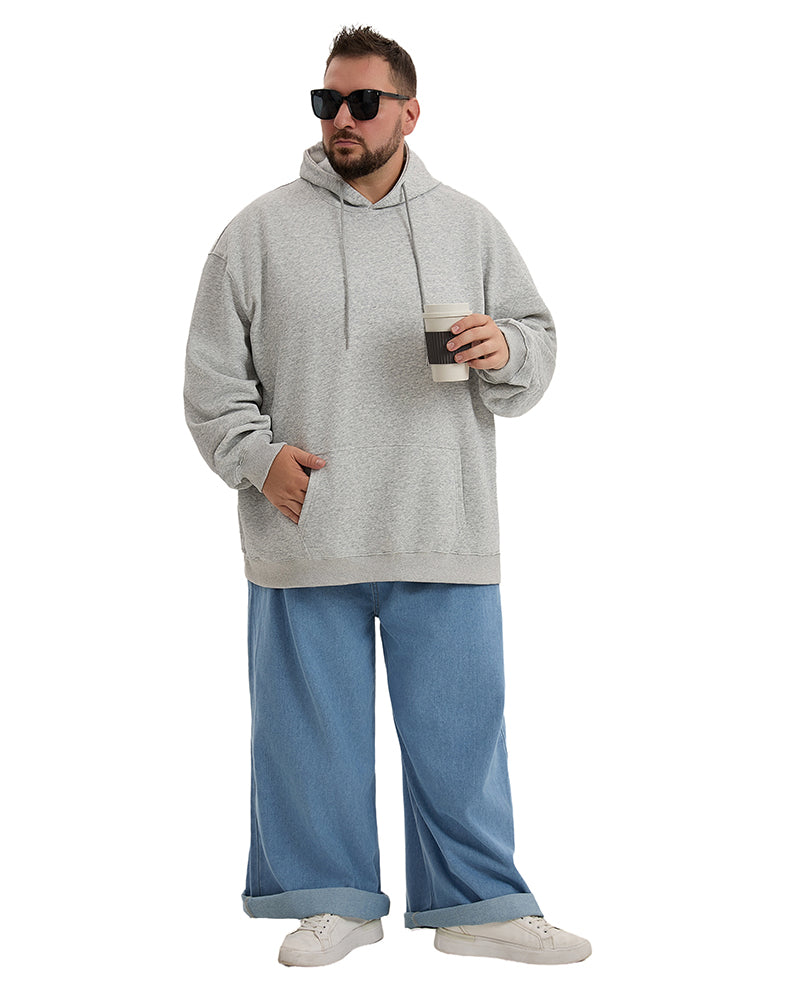 Big & Tall Solid Color Hoodie for big men view 5