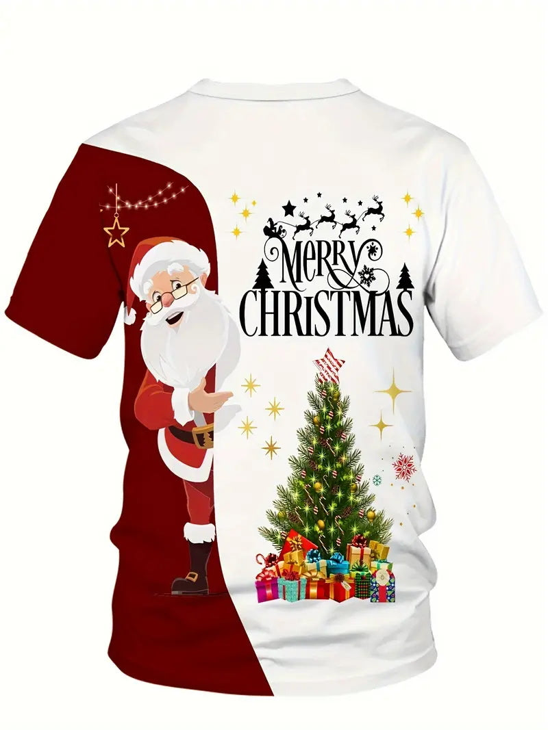 Big & Tall Colorblock Graphic T-Shirt Pants Set for big men view 3